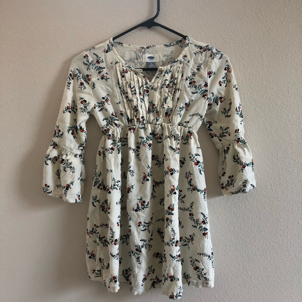 Cream Floral Baby Doll Dress